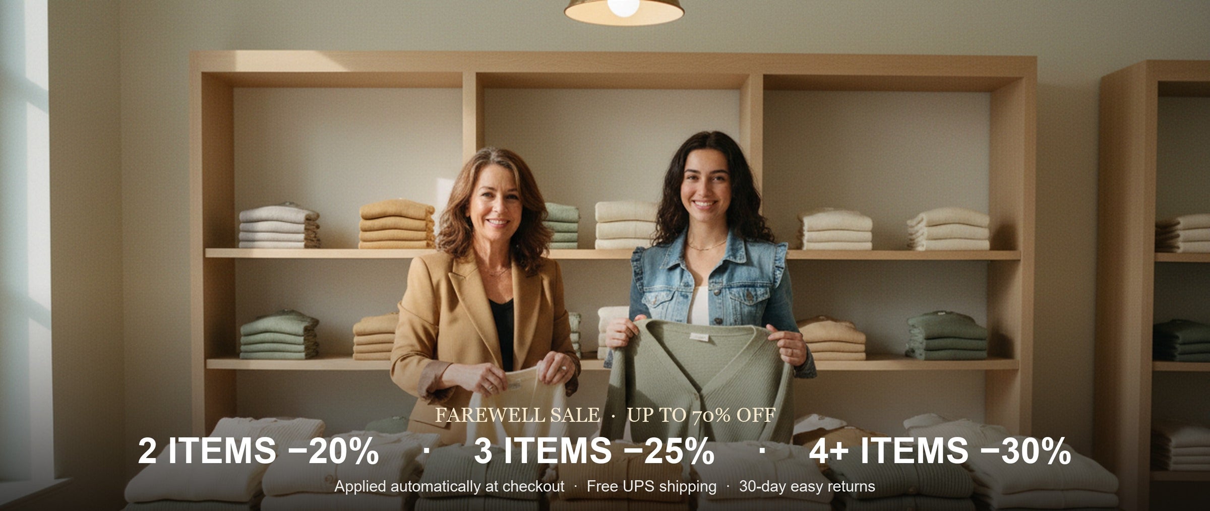 Harper and Valentina with the cardigans. Farewell sale: 2 items -20%, 3 items -25%, 4+ items -30%